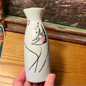 Vintage Japanese Artistic Angel fish Ceramic Vase sake bottle cruet
